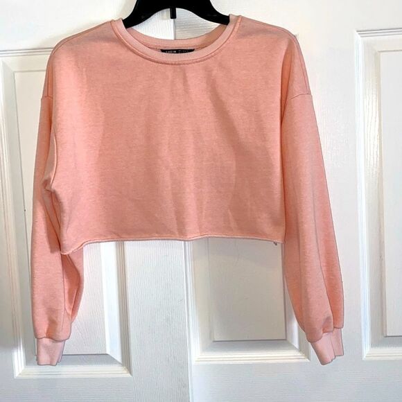 SHEIN Cropped Hem Cut Off Pull on Sweatshirt - Picture 1 of 6